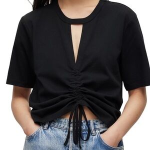 Stylish Black Ruched Women's Top